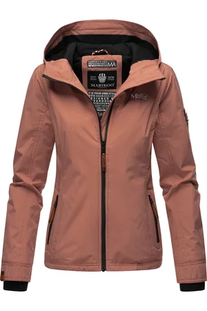 Marikoo Dames overgangsjas lichtgewicht water- en windafstotend met capuchon terracotta