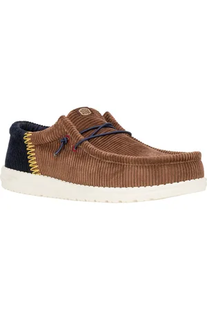 Hey dude Wally Funk Corduroy Textiel Herenschoenen Espresso/Blue Jean