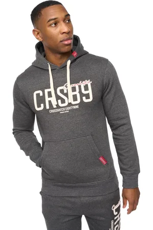 Crosshatch Heren Ellsworth Hoodie ( mergel)
