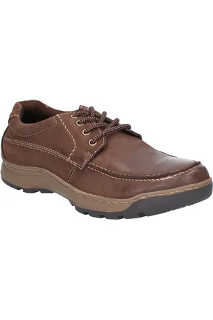 Hush Puppies Tucker Bruine Leren Veterschoenen Voor Heren