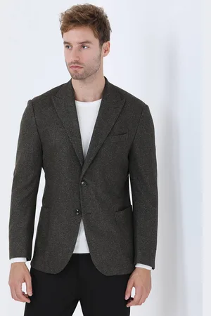 Kip Modern fit gebreid jack met print