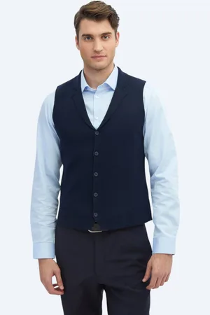 Kip Platgeweven gebreid vest