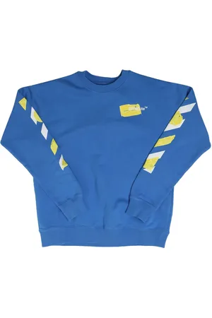 OFF-WHITE Off White Juniors Shape Crewneck Sweatshirt voor jongens in blauwgeel