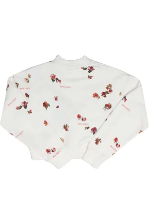 Palm Angels Juniors Sweatshirt met bloemetjesprint in witrood voor meisjes