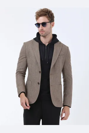 Kip Micro modern fit jasje van wolmix
