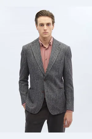 Kip Gestreept, comfortabel fit gebreid jack