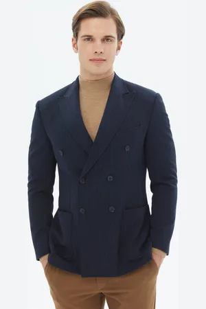 Kip Gestreept modern fit gebreid jack