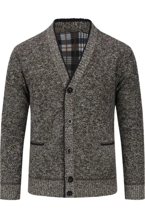 Allthemen Herenvest met opstaande kraag met twee zakken en knopen voor de winterbruin