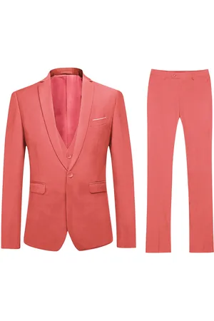Allthemen Rozerood 3-delig klassiek slim-fit pak