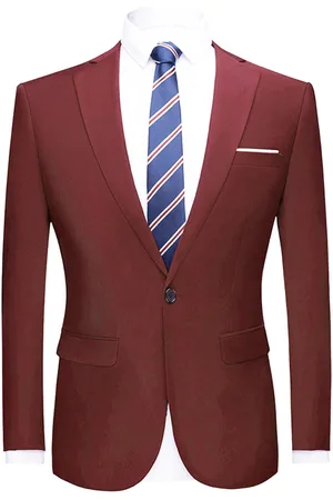 Allthemen Kastanjebruine stijlvolle blazer Casual blazer met één knop