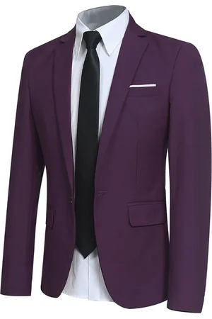 Allthemen Paarse stijlvolle blazer Casual blazer met één knop