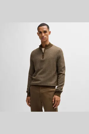 HUGO BOSS Heren H-Eltorino Sweater met Kwartrits in