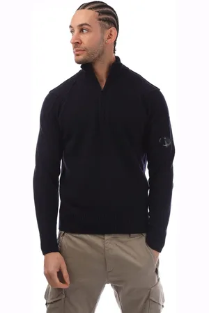 C.P. Company Heren Lamswollen Quarter-Zip Sweater in