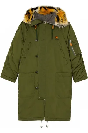 Kenzo Gewatteerde parka donker kaki groene jas