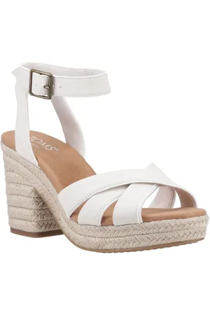 TOMS Majorca Strappy Leer Vrouwen Licht Zand Sandalen