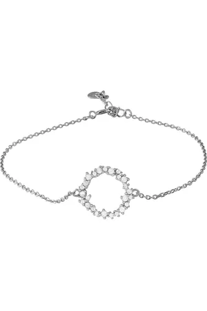 Luxenter Armband, 925 sterling zilveren thilak en glanzende zirkonia met gerhodineerde afwerking