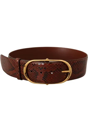 Dolce & Gabbana Prachtige Phyton Slangenhuid Riem met Gouden Ovale Gesp