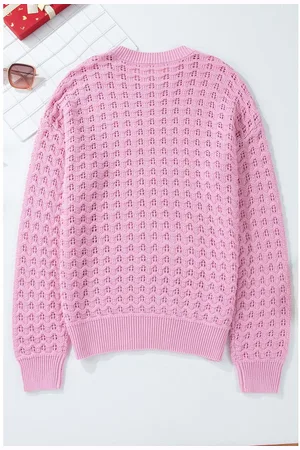 Azura Exchange Dames Open Gebreide Sweatshirt