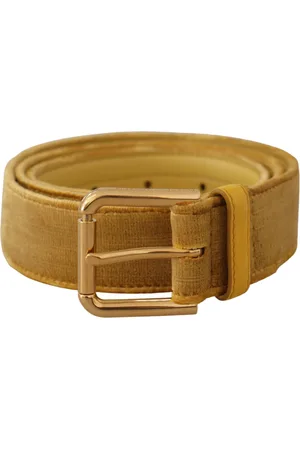 Dolce & Gabbana Authentieke Velourriem met Gouden Logo Gesp