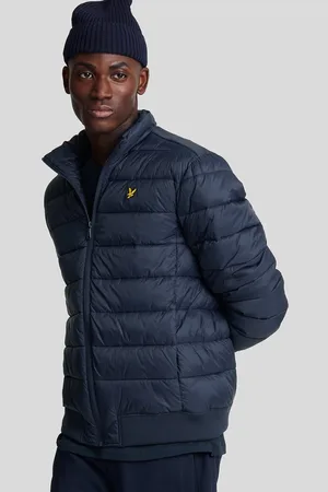 Lyle & Scott Opstaande Kraag Gewatteerde Jas Marineblauw