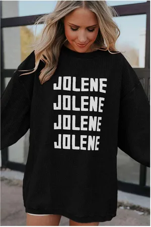 Azura Exchange Zwarte JOLENE Geribbelde Kord Sweatshirt Extra Groot
