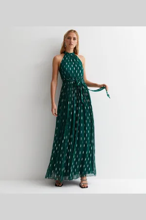 Gini London Jacquard Halterhals Maxi-jurk
