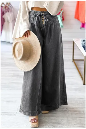 Azura Exchange Dames Hoge Taille Wijde Pijpen Jeans