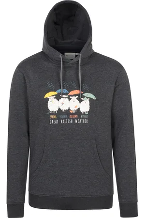 Mountain Warehouse Heren Great British Weather Overhead Hoodie (Charcoal)