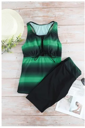 Azura Exchange Dames Ombre Print Racerback Tankini Zwemkleding in