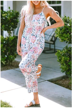 Azura Exchange Dames Spaghetti Bandjes Wijde Pijpen Jumpsuit in