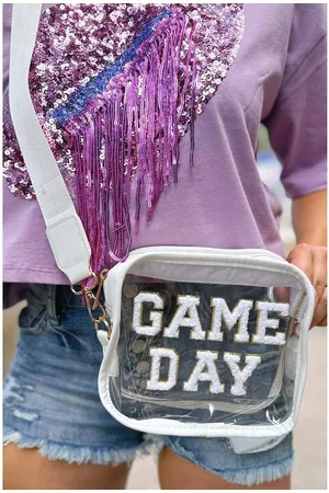 Azura Exchange Witte GAME DAY Rugby Voetbal Transparante Schoudertas