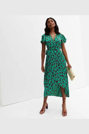 Gini London Dierenprint Wikkel Midi-Jurk