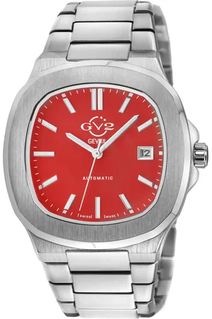 GV2 by Gevril Automatische Heren Potente Zwitserse Automatische Rode Wijzerplaat 316L Roestvrij Stalen Luminous Horloge