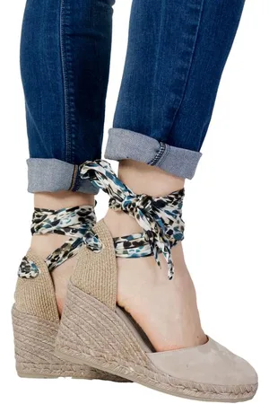 Espadrilles Dames Leren Espadrille Sandalen in