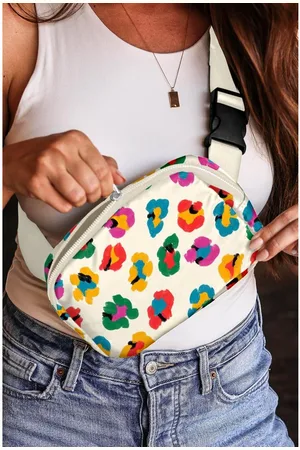Azura Exchange Kleurige Luipaardprint Buckle Strap Schoudertas