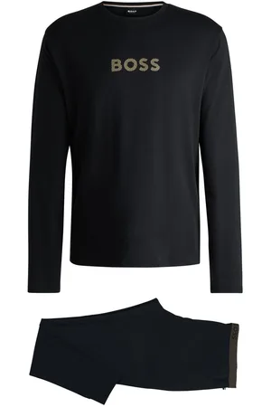HUGO BOSS Herenpyjama Folieprint Merk in