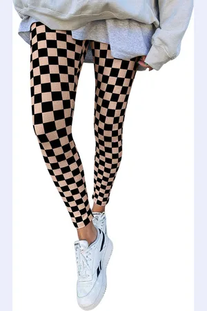 Azura Exchange Khaki Geruite Hoog Taille Skinny Leggings