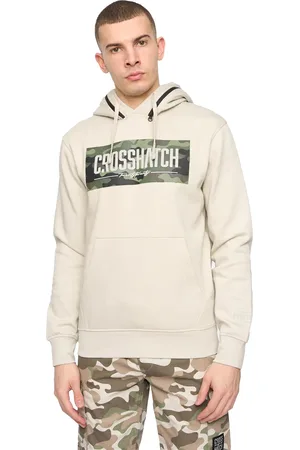 Crosshatch Heren Camtort Hoodie (Licht Steen)