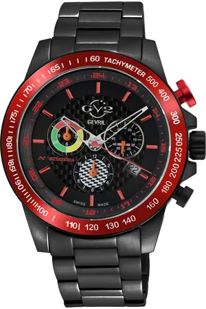 GV2 by Gevril Heren Scuderia Zwitserse Quartz Multifunctionele Witte Wijzerplaat Chronograaf Datum Horloge