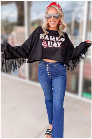 Azura Exchange Game Day Sweatshirt met Franjes