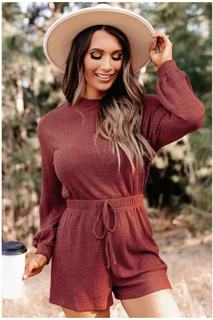 Azura Exchange Dames Lange Mouwen Geribbeld Jumpsuit in