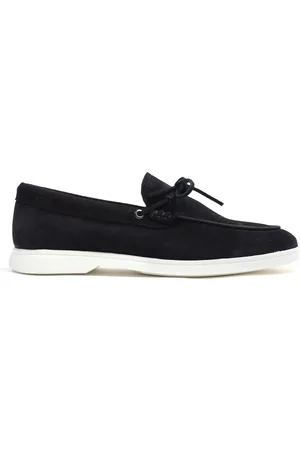 HUGO BOSS Sienne Moccasin Suède Schoen - Donker