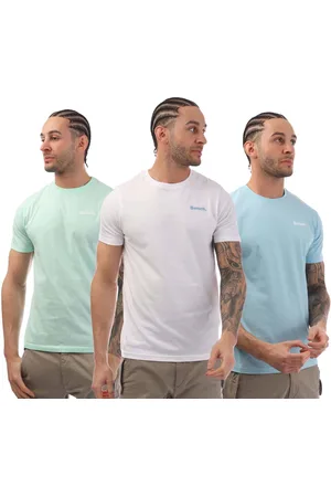 Bench Heren Stanille Logo 3 Pack T-shirts in blauw