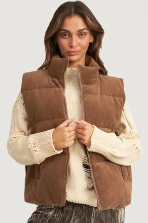 Azura Exchange Dames Corduroy Puffer Vest