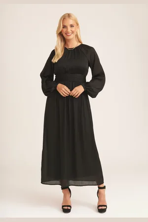 Gini London Crew Neck Twist Front Rimpel Taille Maxi