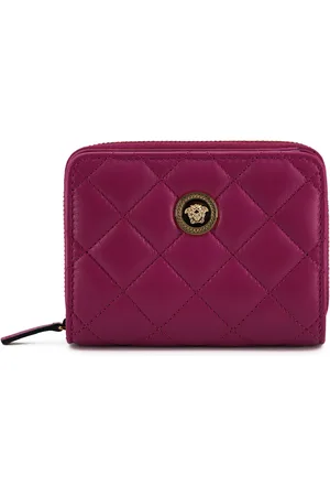 VERSACE Bi-fold Rits Portemonnee Gequilt Nappa Lederen