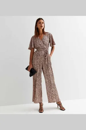 Gini London Satijnen Dieren Engel Mouwen Wikkel Jumpsuit