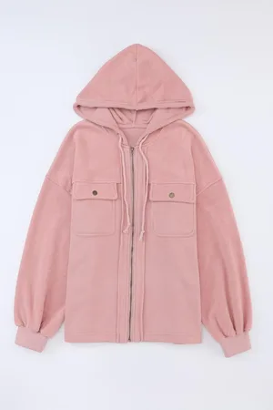 Azura Exchange Dames Functionele Hooded Zip-Up Jas met Flapzakken in