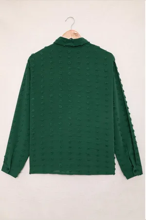 Azura Exchange Dames Knopen Fuzzy Polka Dot Shirt in