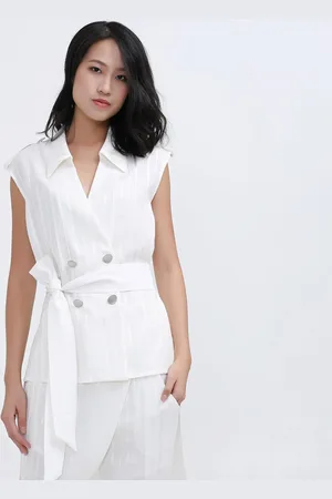 Smart & Joy Lang Bi-Materiaal Tailored Gilet